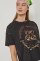 T-shirt bawełniany damski The Lord of The Rings czarny Damski