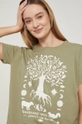 zielony T-shirt z bawełny organicznej damski zielony