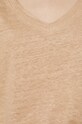 T-shirt damski lniany beżowy RS22.TSD719 beżowy