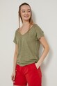 T-shirt damski lniany zielony RS22.TSD719 zielony RS22