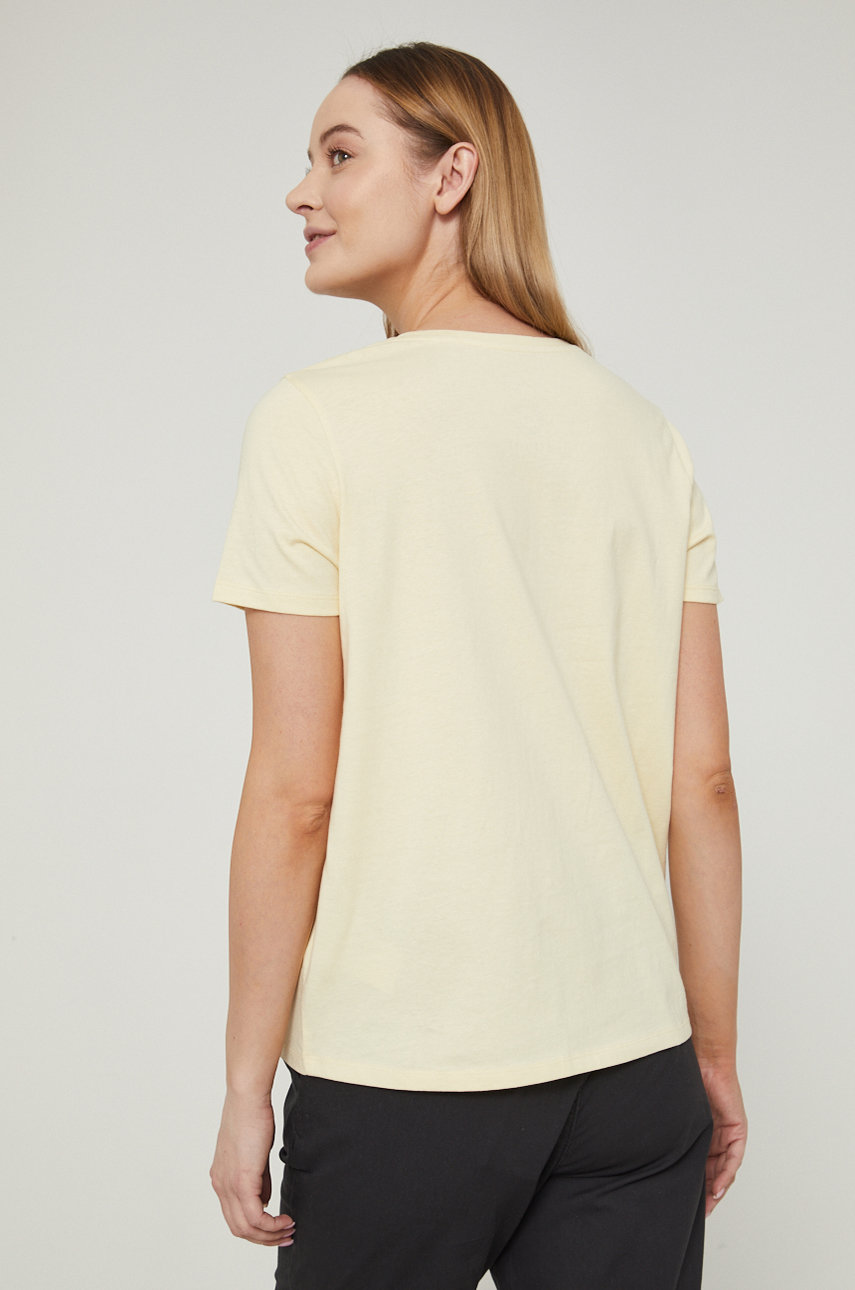 T-shirt z bawełny organicznej damski żółty <p>100 % Bawełna organiczna</p>