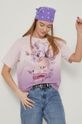 pastelowy różowy T-shirt bawełniany damski Tattoo Art by Agata Morzyk różowy