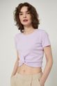 lawendowy T-shirt damski gładki fioletowy