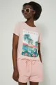 ružová Bavlnené tričko Soft Resort