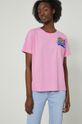 T-shirt bawełniany damski by Alex Pogrebniak różowy różowy