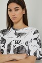 T-shirt bawełniany damski Projekt: Wakacje biały biały RS22.TSDA54