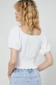 T-shirt bawełniany damski gładki z domieszką elastanu beżowy 96 % Bawełna, 4 % Elastan