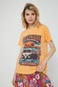 Tričko bavlnené dámske Volkswagen oranžové broskyňová
