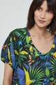 T-shirt bawełniany damski wzorzysty multicolor multicolor RS22.TSDC14