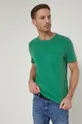 zielony T-shirt męski gładki zielony Męski