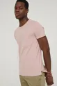 ružová Bavlnené tričko pánsky Basic