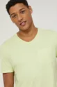 T-shirt bawełniany męski gładki zielony Męski