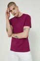 fioletowy T-shirt bawełniany męski gładki fioletowy
