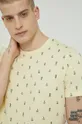 svetložltá Bavlnené tričko pánsky Basic