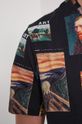 T-shirt bawełniany Eviva L'arte męski wzorzysty czarny