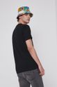 T-shirt bawełniany Eviva L'arte męski z nadrukiem czarny 100 % Bawełna