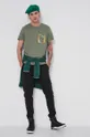 oliwkowy T-shirt z bawełny organicznej Eviva L'arte męski zielony