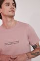 brudny róż T-shirt bawełniany z nadrukiem różowy