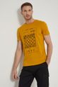 T-shirt męski bawełniany z nadrukiem żółty żółty