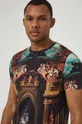 T-shirt bawełniany męski wzorzysty czarny Męski