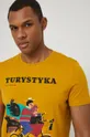 T-shirt z bawełny organicznej męski by Jakub Zasada żółty Męski