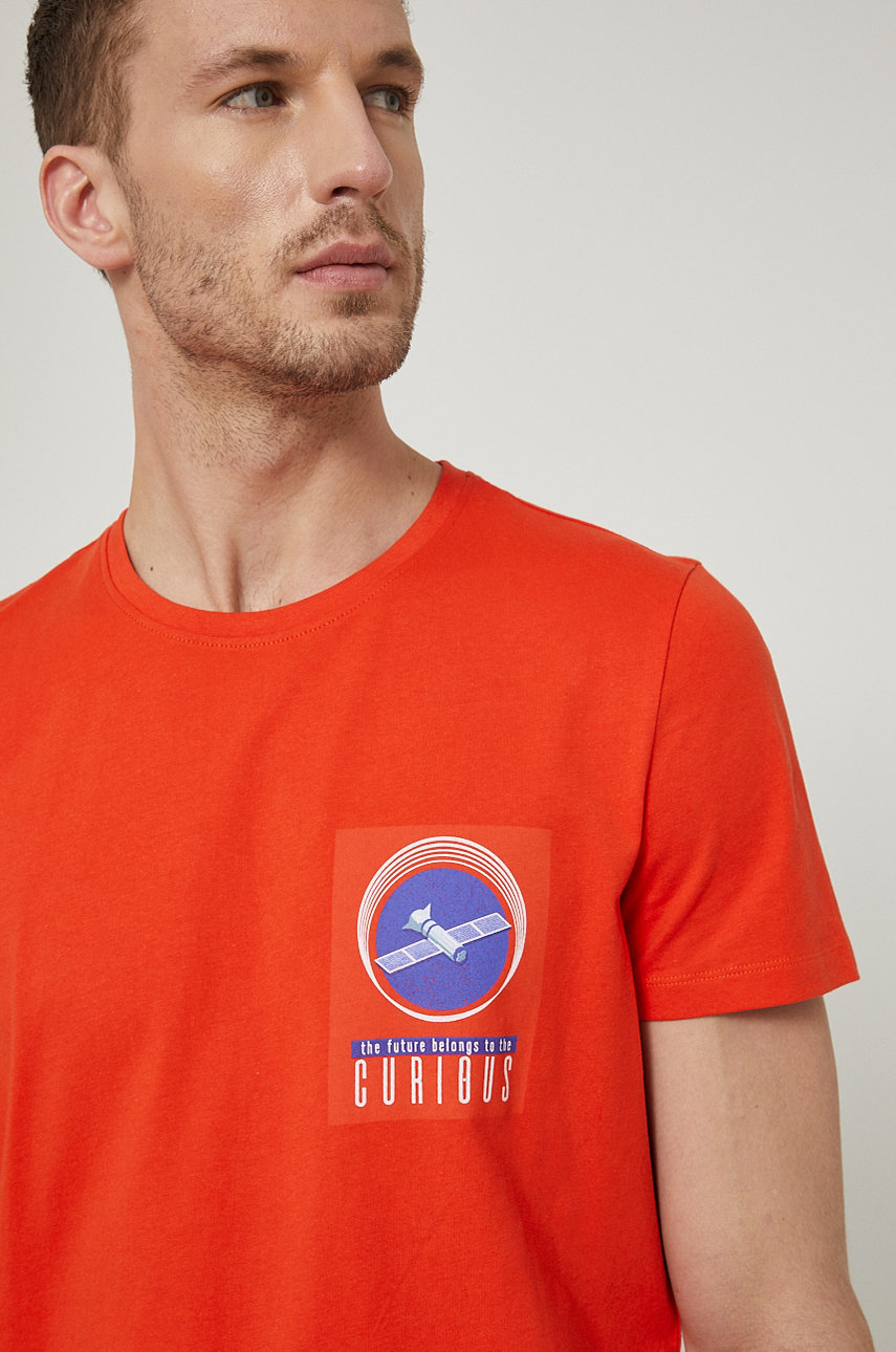 oranžová Bavlnené tričko Retro Cosmos