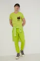 T-shirt męski z bawełny organicznej z nadrukiem zielony zielony