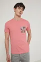 T-shirt bawełniany różowy różowy RS22.TSM515