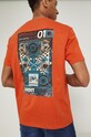 Odzież T-shirt bawełniany męski z nadrukiem pomarańczowy RS22.TSM806 pomarańczowy