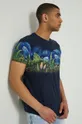 granatowy T-shirt bawełniany męski by Alex Pogrebniak granatowy