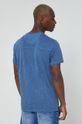 T-shirt męski gładki niebieski 100 % Bawełna