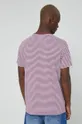 T-shirt bawełniany męski wzorzysty bordowy 100 % Bawełna