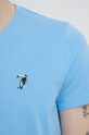 T-shirt bawełniany męski wzorzysty niebieski RS22.TSMC03 niebieski