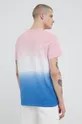 T-shirt bawełniany męski wzorzysty różowy 100 % Bawełna