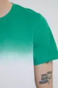 zielony T-shirt bawełniany męski wzorzysty zielony