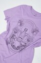 T-shirt bawełniany z nadrukiem fioletowy RS22.TSMC20