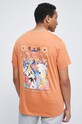 T-shirt bawełniany męski z nadrukiem pomarańczowy pomarańczowy RS22.TSMC22