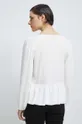 biały Bluzka damska z fakturą kolor biały