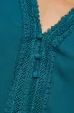 Bluzka damska z koronkowymi wstawkami kolor turkusowy Damski