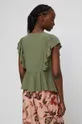 Bluzka damska z ozdobnymi wstawkami kolor zielony 100 % Wiskoza