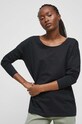 Longsleeve bawełniany damski kolor czarny czarny RS23.BUD060