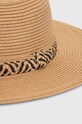 Kapelusz damski pleciony z ozdobną aplikacją kolor beżowy RS23.CAD708 beżowy RS23