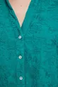Koszula bawełniana damska z fakturą kolor zielony zielony