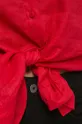 Koszula lniana damska gładka kolor czerwony Damski