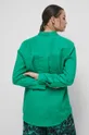 Koszula lniana damska gładka kolor zielony 100 % Len