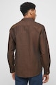 Oblečení Plátěná košile pánská hnědá barva RS23.KDM050 hnědá