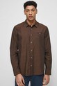 Plátěná košile pánská hnědá barva hnědá RS23.KDM050