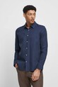 Koszula bawełniana męska gładka kolor granatowy granatowy RS23.KDM051