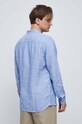 Koszula lniana męska z kołnierzykiem button-down kolor niebieski niebieski RS23.KDM071
