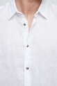 Koszula lniana męska z kołnierzykiem klasycznym kolor biały RS23.KDM073 biały RS23